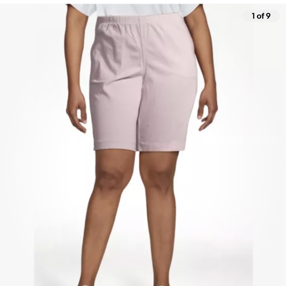 Just My Size Women’s Plus Size 4 Pocket Pull On Pink Bermuda Shorts Size…